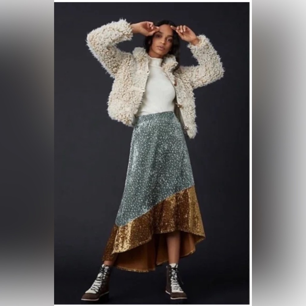 Anthropologie Brenna Faux Fur Sherpa Teddy Coat NWT XL - Picture 9 of 15